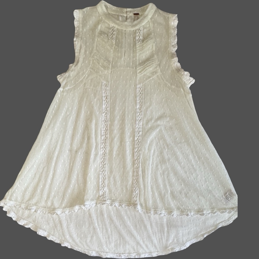 Free People Top Sm/Ivory/Lace/Romantic/Sheer/Boho/Whimsy/Fairy/Feminine/Wedding